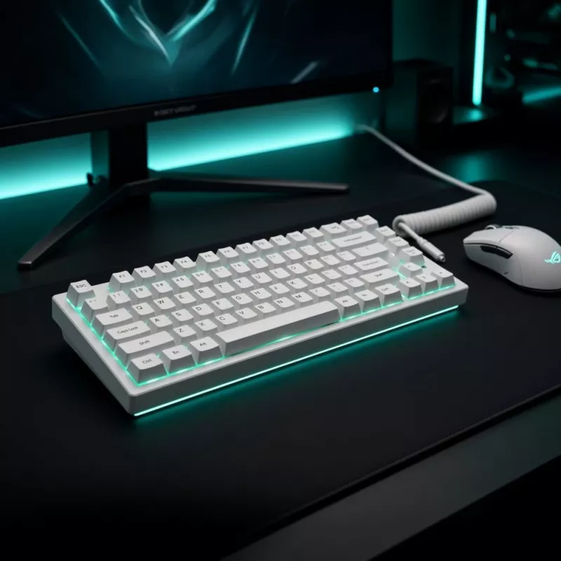 Dark Project ALU81A Terra Nova White mechaninė klaviatūra, G3MS Moonstone jungikliai, US ANSI