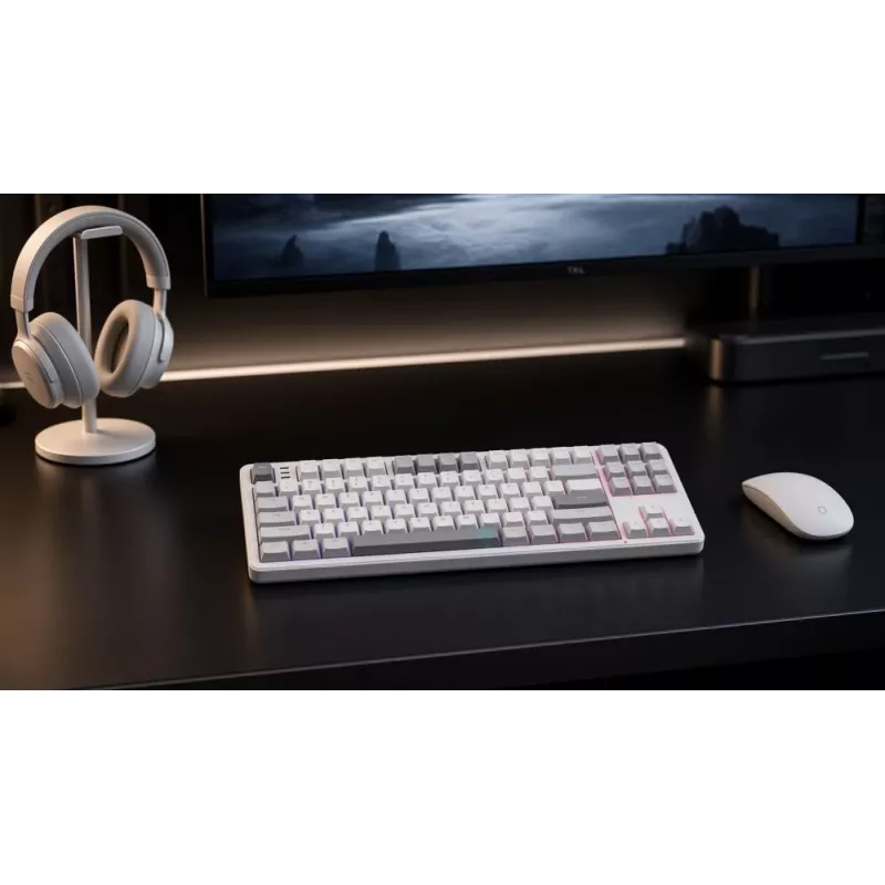 DARK PROJECT ALU87A Daylight mechaninė klaviatūra, G3MS Zircon jungikliai, rusiška klaviatūros išdėstymas, aliuminis, RGB, karštai keičiami jungikliai, TKL