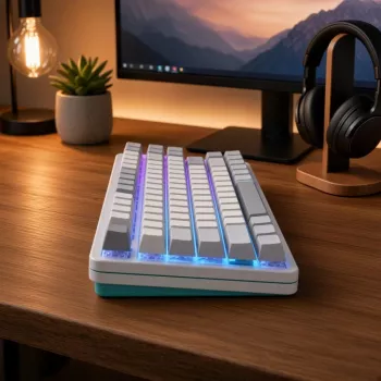 DARK PROJECT ALU87A Daylight mechaninė klaviatūra, G3MS Zircon jungikliai, rusiška klaviatūros išdėstymas, aliuminis, RGB, karštai keičiami jungikliai, TKL