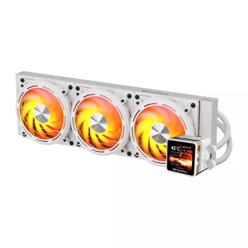 DARKFLASH DE360 White 360mm All-in-One Liquid CPU Cooler su White LED Pump, 3x120mm PWM Fans