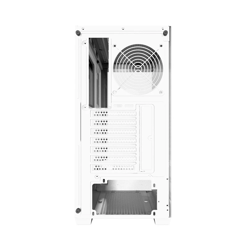 Darkflash DS900W baltas mid-tower kompiuterio korpusas, ATX, grūdintas stiklas, be ventiliatorių