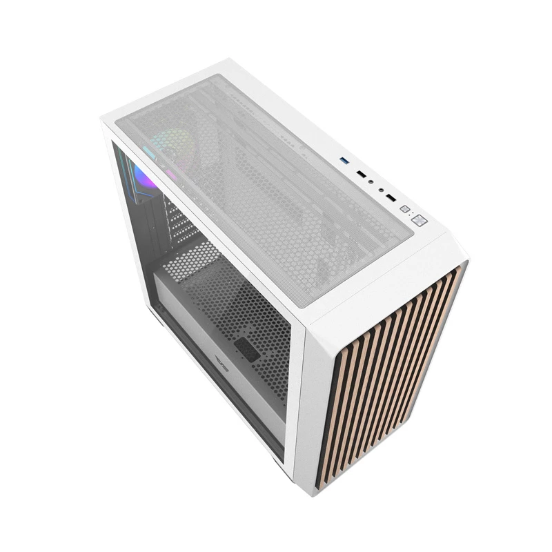 Darkflash DS900WD ATX vidutinio bokšto kompiuterio korpusas (baltas) su 4 ARGB ventiliatoriais ir grūdinto stiklo šonine plokšte