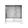 Darkflash DS900WD ATX vidutinio bokšto kompiuterio korpusas (baltas) su 4 ARGB ventiliatoriais ir grūdinto stiklo šonine plokšte