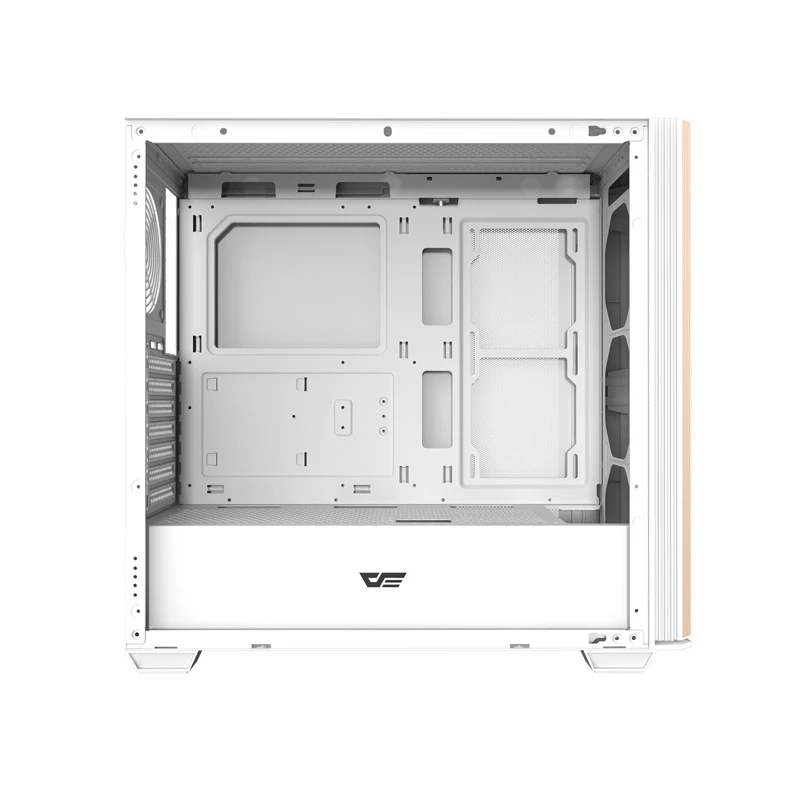 Darkflash DS900WS ATX vidutinio bokšto kompiuterio korpusas, baltas, grūdintas stiklas, be ventiliatorių