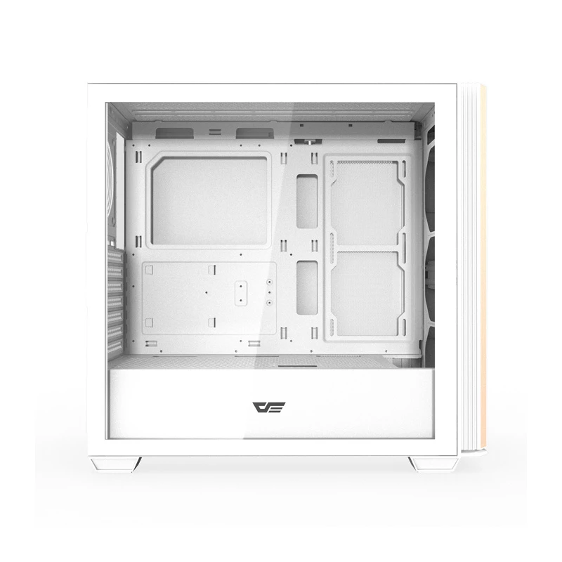 Darkflash DS900WS ATX vidutinio bokšto kompiuterio korpusas, baltas, grūdintas stiklas, be ventiliatorių