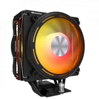 Darkflash E400 PLUS Black Active CPU Air Cooler, 120mm PWM Fan, 4 Heat Pipes, 180W TDP, Intel/AMD
