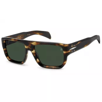 DAVID BECKHAM DB-7132-S-WR9 Stačiakampiai acetatiniai akiniai nuo saulės Havana/Ruda 56/18/140 mm