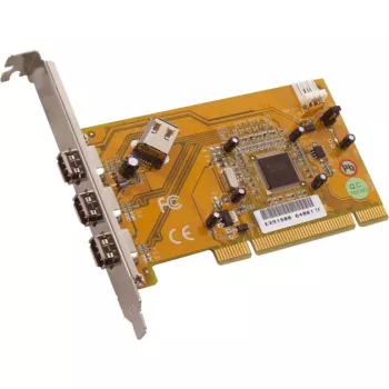 Dawicontrol DC-1394 PCI Express FireWire 400 adapterio kortelė su 2 išoriniais + 1 vidiniu prievadu, VIA VT6306, žemo profilio laikiklis