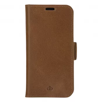 DBRAMANTE 1928 Copenhagen Slim Flip Case, skirta Apple iPhone 13 Pro Max, iš pilno grūdo odos, šviesiai ruda, magnetinis užsegimas, 3 kortelių lizdai, stovo funkcija, belaidžio įkrovimo palaikymas