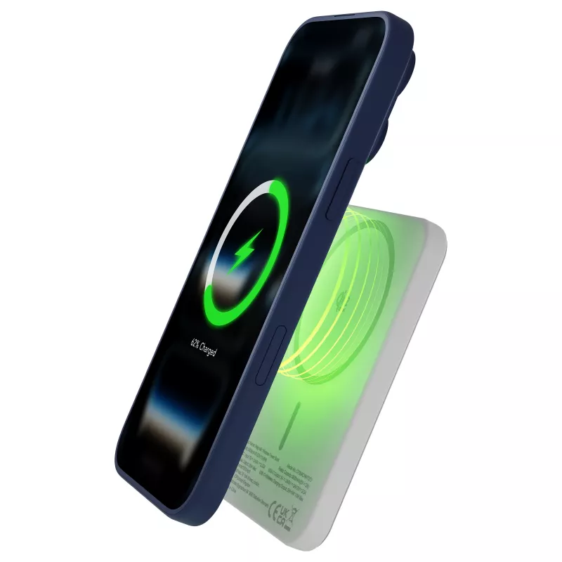 DBRAMANTE 1928 dbramante1928 rechargePowerBank5KWLSlimQi225wWHT belaidis power bank 5000 mAh baltas