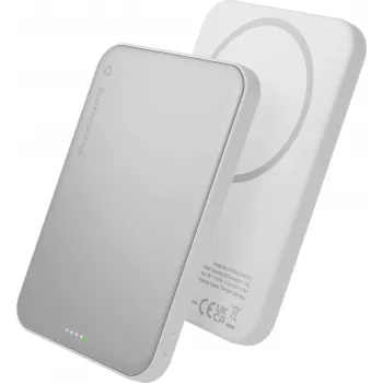 DBRAMANTE 1928 dbramante1928 rechargePowerBank5KWLSlimQi225wWHT belaidis power bank 5000 mAh baltas