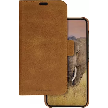 DBRAMANTE1928 Lynge piniginės dėklas Samsung Galaxy A55 5G - viso grūdo oda, ruda LY55GT006144