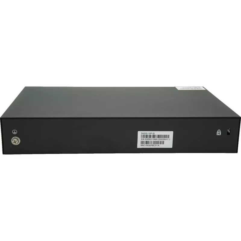 DCN S4200-10P-SI valdomas 2 sluoksnio PoE+ jungiklis, 8x Gigabit RJ45 (PoE+), 2x SFP, 130W