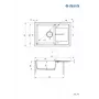 DEANTE 1-Bowl Granite Sink with Drainer - Graphite