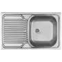 DEANTE 1-Bowl Steel Sink with Drainer on the Left Side - Overlay