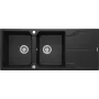 DEANTE 2-Bowl Granite Sink with Drainer - Onyx