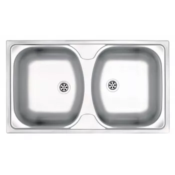 DEANTE 2-Bowl Steel Sink with Drainer