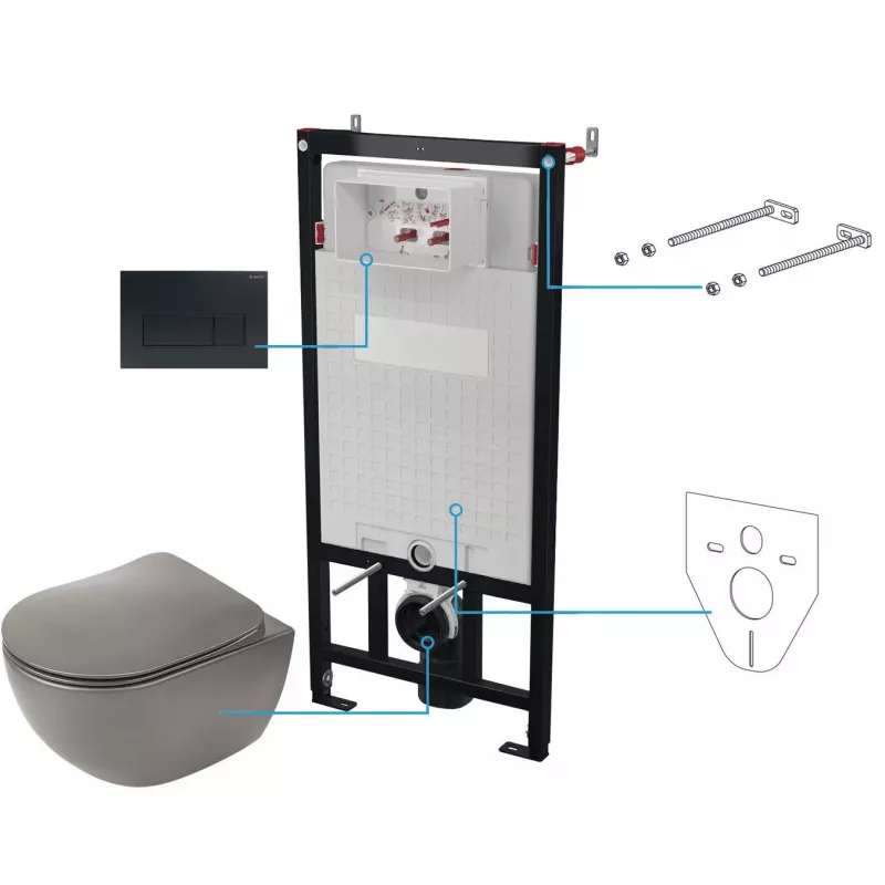 DEANTE 6-in-1 paslėptas tualeto komplektas
