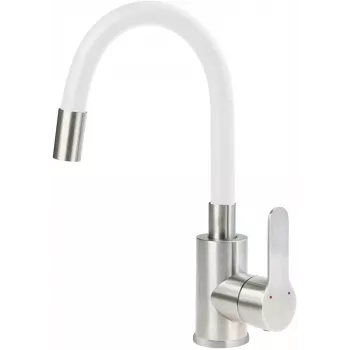 DEANTE Arnika BLU_W240 Vienos svirties praustuvo maišytuvas su lenktu snapeliu, chromuotas