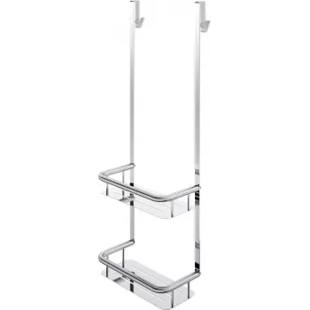 DEANTE Bamboo Shower Caddy su 2 lentynomis ir 2 kabliukais - Pakabinama lentyna virš durų vonios kambario saugojimui