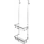 DEANTE Bamboo Shower Caddy su 2 lentynomis ir 2 kabliukais - Pakabinama lentyna virš durų vonios kambario saugojimui
