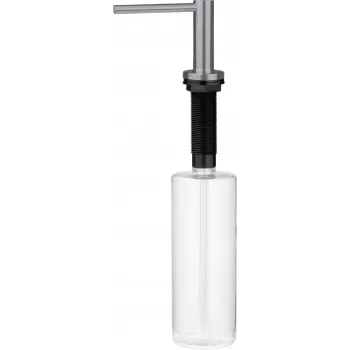 DEANTE indų ploviklio dozatorius su kempinės laikikliu, 380 ml, pilkas / permatomas