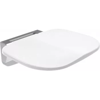 DEANTE Sulankstoma sieninė sėdynė - balta, 150 kg keliamoji galia, ABS plastikas ir aliuminis