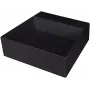 DEANTE Granito kompozito vienos kriauklės virtuvės kriauklė su čiaupo anga - dangteliu, juoda, 45 cm minimalus spintelės plotis