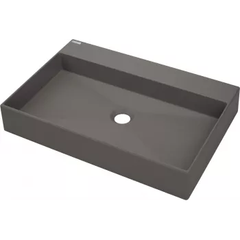 DEANTE Granito stalviršio praustuvas su čiaupo anga - 60x40 cm antracitas