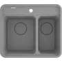 DEANTE Granite Sink 1.5-Bowl Onyx Black Fragranit Inset Kitchen Sink with Integrated Drainer
