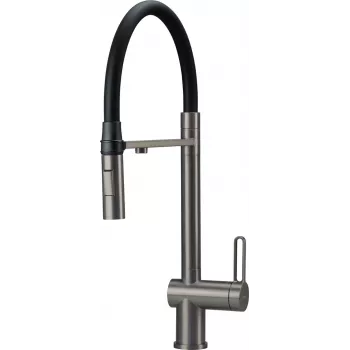 DEANTE virtuvės maišytuvas su filtru, lanksčia išleidimo anga, matinė juoda
