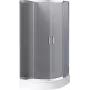 DEANTE Semicircular Shower Enclosure 80x80 cm Black Aluminum Tempered Glass