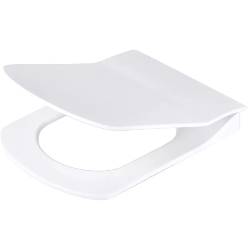 DEANTE Slim Soft-Close Toilet Seat - D-Shape, Duroplast, White, Quick Release