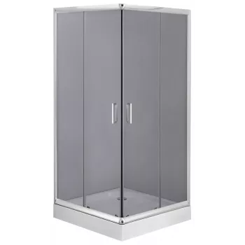 DEANTE Kvadratinis dušo gaubtas 80x80 cm chromuotas grūdintas stiklas