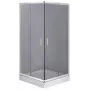 DEANTE Kvadratinis dušo gaubtas 80x80 cm chromuotas grūdintas stiklas