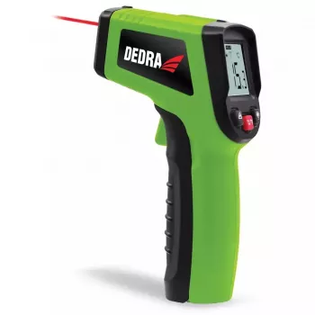 DEDRA MC0951 infraraudonųjų spindulių pirometras, bekontaktis termometras -50°C iki 550°C, 12:1 D:S, reguliuojamas spinduliuotės koeficientas, lazerinis žymeklis, su foniniu apšvietimu LCD