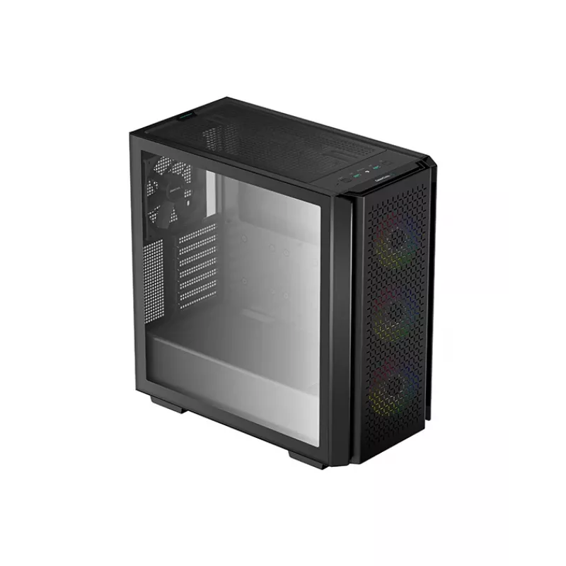 Deepcool CG560 Mid Tower Case su grūdinto stiklo šonine plokšte, juoda