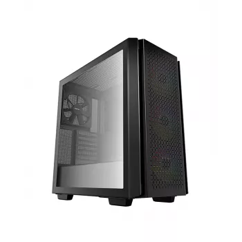 Deepcool CG560 Mid Tower Case su grūdinto stiklo šonine plokšte, juoda