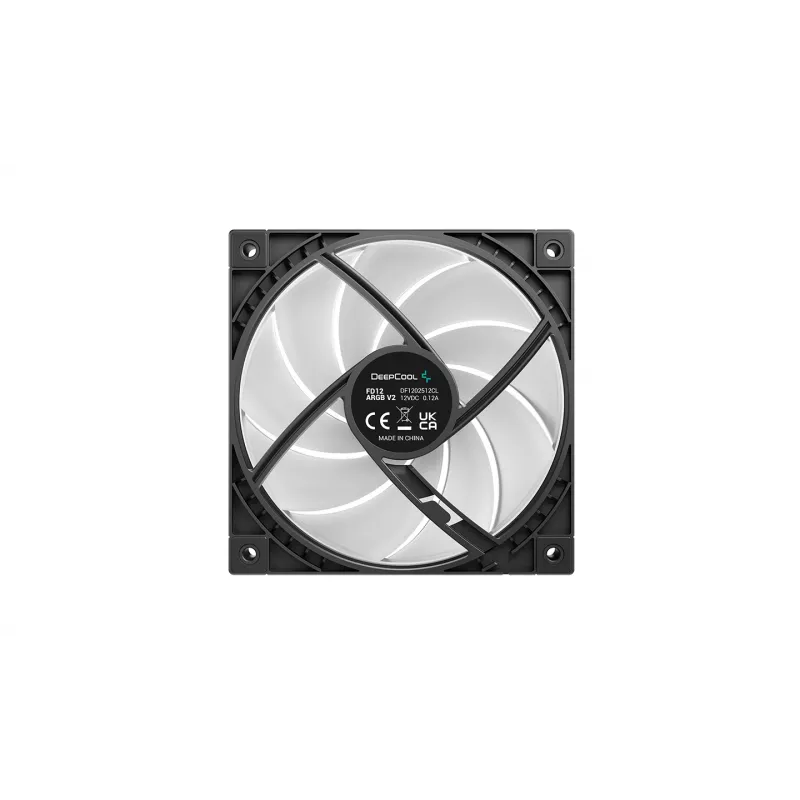 Deepcool FD12 ARGB V2 120 mm PWM korpuso ventiliatorius - juodas