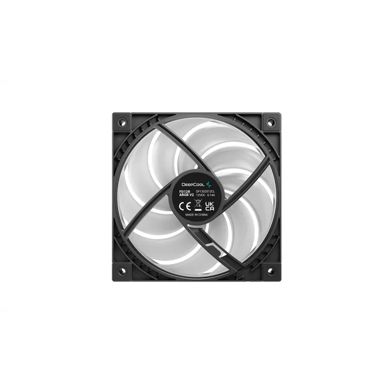 Deepcool FD12R ARGB V2 120mm PWM adresuojamas RGB korpuso ventiliatorius - juodas
