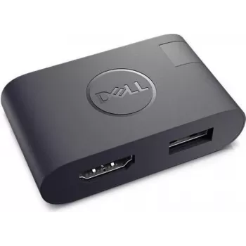 Dell DA20 USB-C mobilusis adapteris - HDMI, VGA, Gigabit Ethernet, USB 3.0, juodas V1J4H