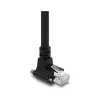 Delock 4m GigE kameros kabelis Cat.6 S/FTP RJ45 90° kampuotas prisukamas užraktas į RJ45 tiesų - juodas
