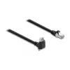 Delock 4m GigE kameros kabelis Cat.6 S/FTP RJ45 90° kampuotas prisukamas užraktas į RJ45 tiesų - juodas