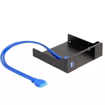 Delock 5,25 colio metalinis tvirtinimo rėmas plono skyriaus mobilaus stovo su USB 5 Gbps (18006)