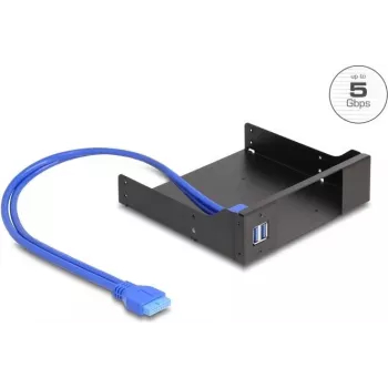 Delock 5,25 colio metalinis tvirtinimo rėmas plono skyriaus mobilaus stovo su USB 5 Gbps (18006)