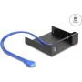 Delock 5,25 colio metalinis tvirtinimo rėmas plono skyriaus mobilaus stovo su USB 5 Gbps (18006)