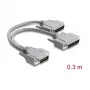Delock Adapter Y-Cable Serial RS-232 LFH D-Sub HD 60-pin Male to 2x D-Sub 25-pin Male 0.3m Grey