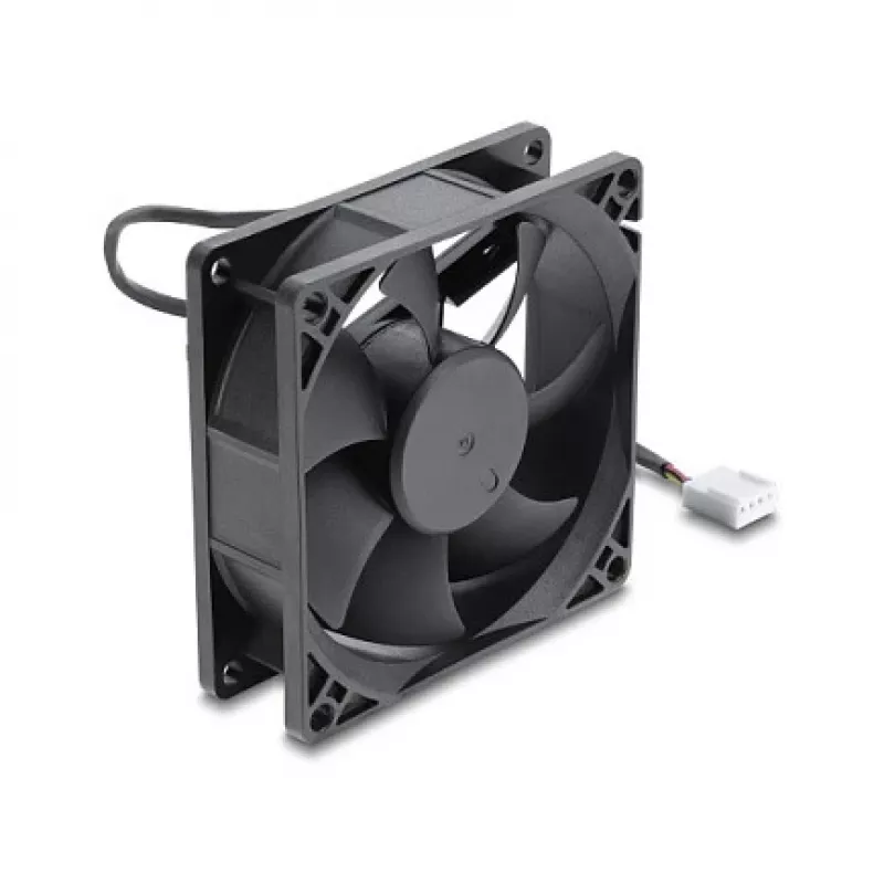 Delock ašinis ventiliatorius 48 V DC, 80 x 80 x 25 mm su 4 kontaktų PWM jungtimi, juodas