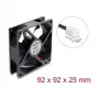 Delock ašinis ventiliatorius 48 V DC, 92 x 92 x 25 mm su 2 kontaktų jungtimi, juodas