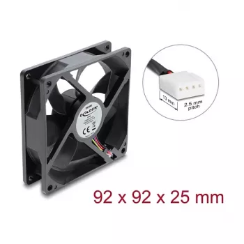 Delock ašinis ventiliatorius 48 V DC 92x92x25 mm 4 kontaktų PWM (67452), juodas